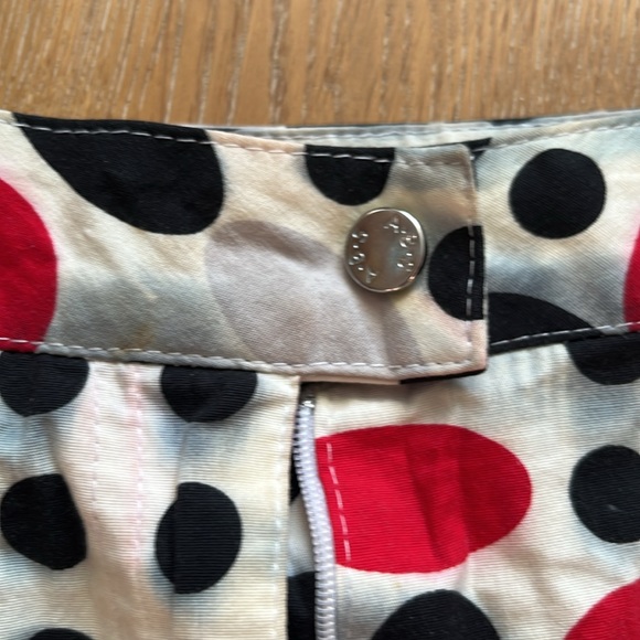 ABS by Allen Schwartz, miniskirt, polkadots, cotton, red, white and black size 8 - Picture 3 of 9